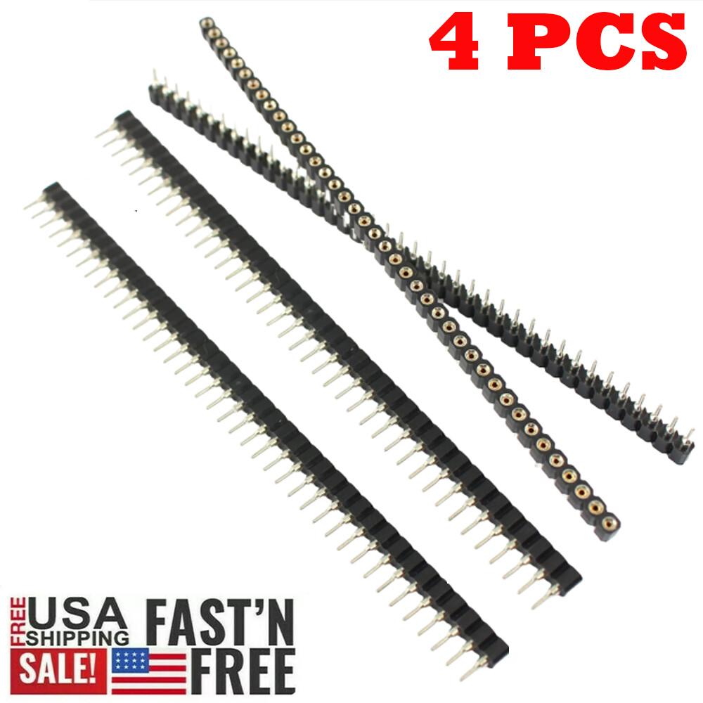 4PCS Strip Tin PCB Female IC Breakable 40pin Single Row Round Header Socket