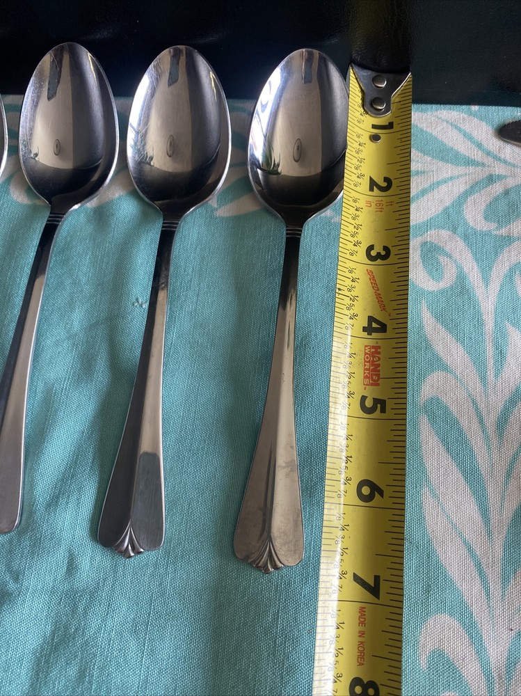 4 Pcs Rogers Co Country Shell Dinner Spoons Stainless Flatware