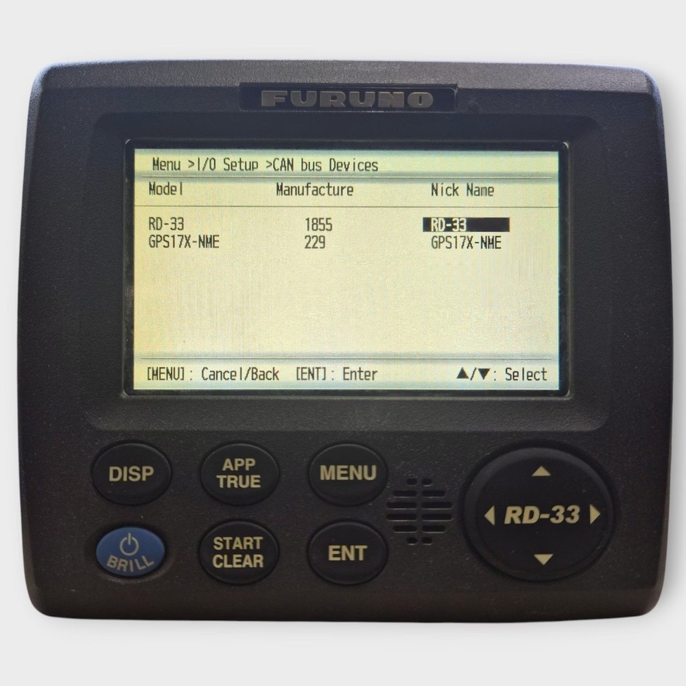 Furuno RD-33 NMEA 2000 Data Organizer Display w/ 2m N2k Drop Cable-Fully Tested