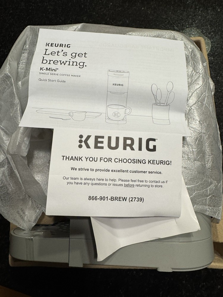 Keurig K-Mini Single Serve K-Cup Pod Coffee Maker Studio Gray Kitchen Open Box