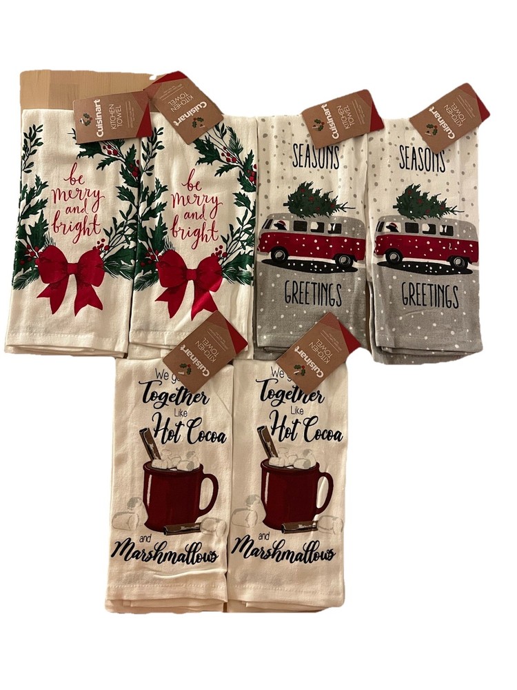 Cuisinart Christmas Kitchen Towels Bundle 3 Sets