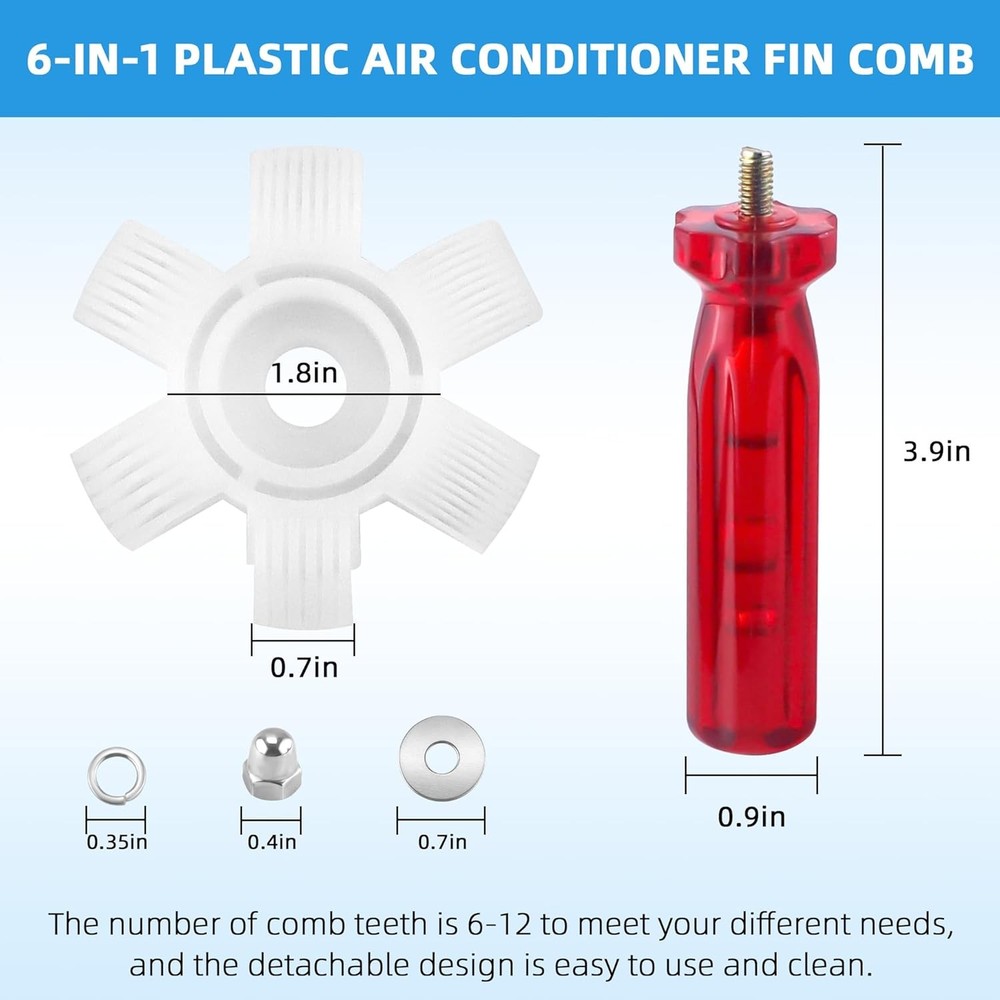5 PCS Air Conditioner Fin Cleaner Set Include 3 Different Air Conditioner