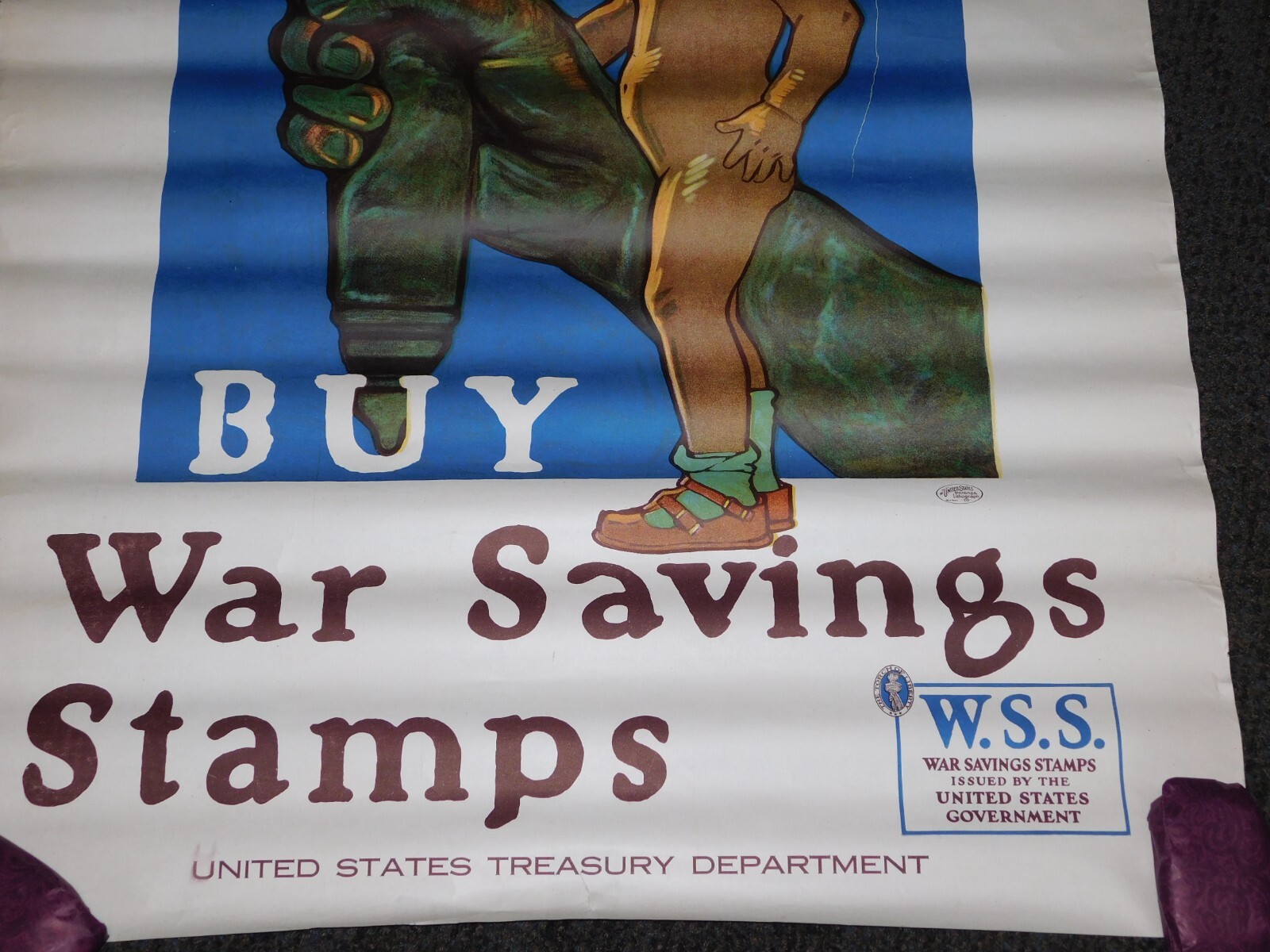 VINTAGE WWI WORLD WAR 1 SAVE YOUR CHILD SAVING STAMPS POSTER