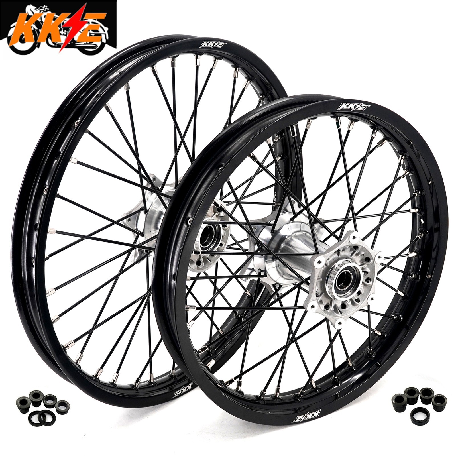 KKE 21/18'' Cast Black Spoke Wheels Rim for GAS GAS EC250 EC300 EX450F 2021-2024
