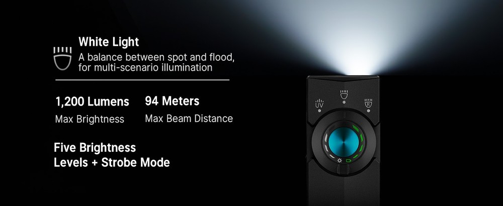 Olight ArkPro Lite 1200 Lumen Rechargeable EDC Flashlight with UV Light