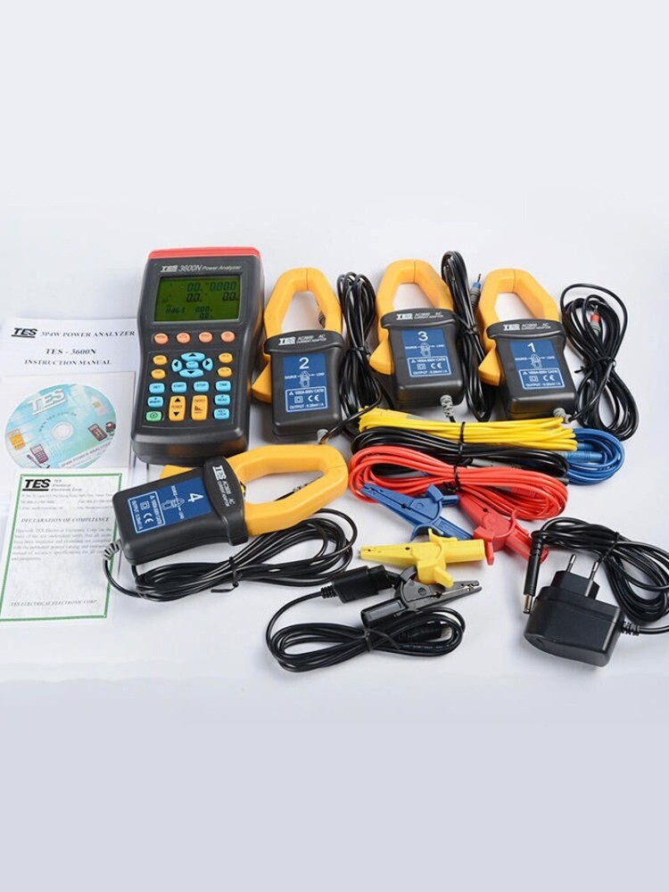 TES-3600N 3-Phase Power Analyzer Tester Harmonics Power Quality Analyzer