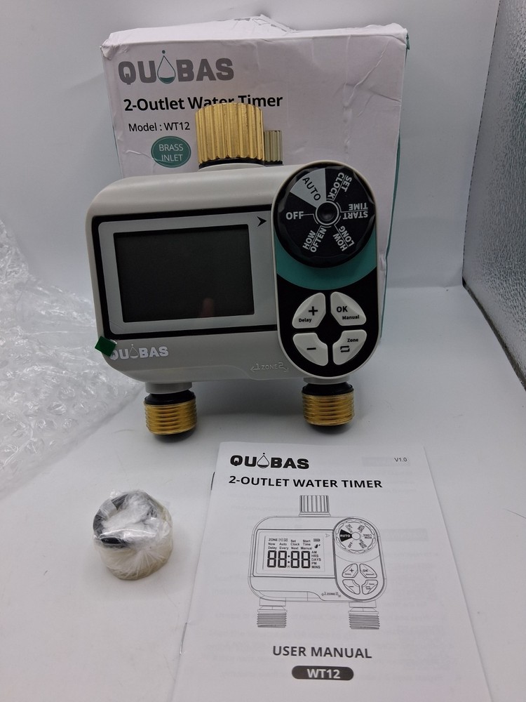 Sprinkler Timer 2 Zone Programmable Water Hose Timer 2 Outlet for Garden