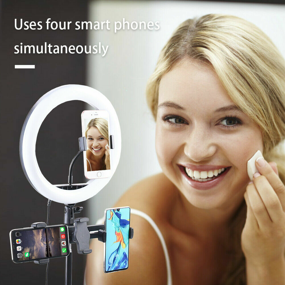 Floor/ Desktop Tripod Stand Tablet Holder LED Selfie Ring Light for iPad Studio