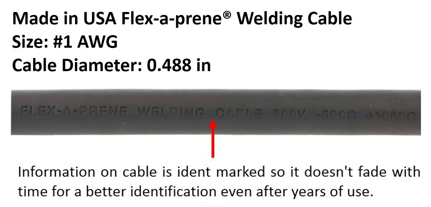 300 Amp Welding Lead Extension - LC40 Male/Female Connector - #1 Cable