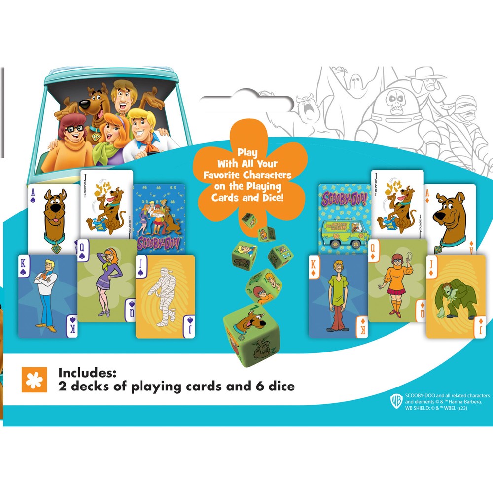 MasterPieces - Scooby-Doo! - Officially Licensed 2-Pack Playing Cards & Dice Set