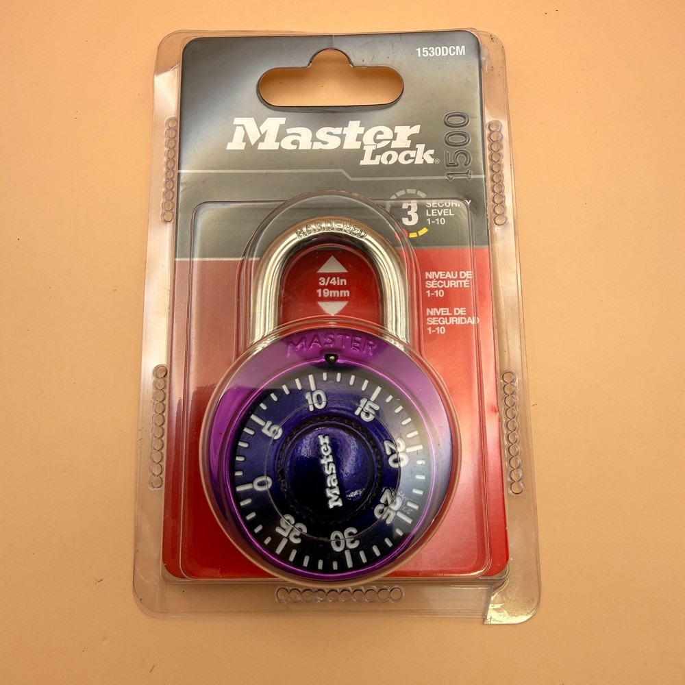 Master Lock Purple 1530DCM Locker Lock Combination Padlock