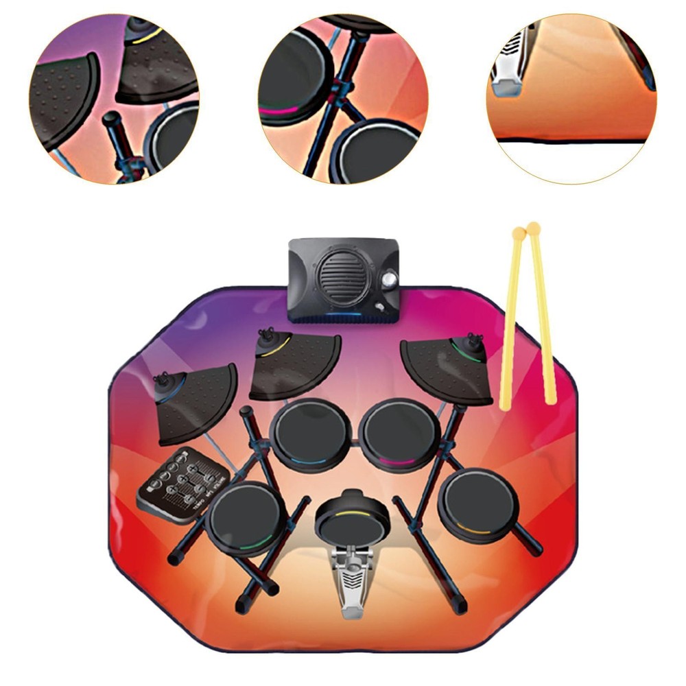 Electronic Drum Set Portable Electronic Drum Kit Foldable Drum Sticks