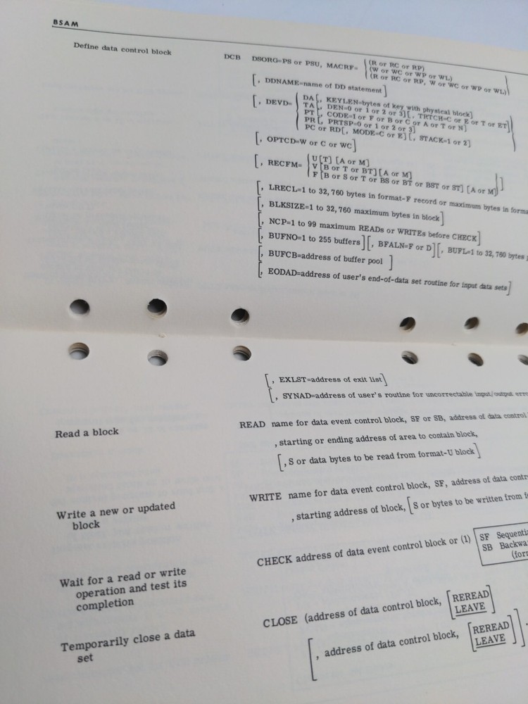 IBM System/360 Command Language Reference Data Booklet 1970s Vintage System360