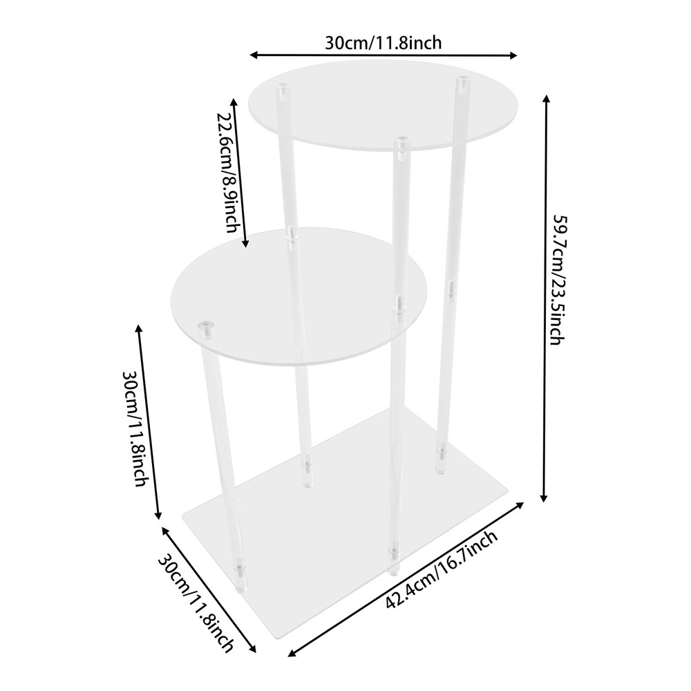 Side Table Home Bedside Table with Open Storage Shelf Indoor Clear Side Table US