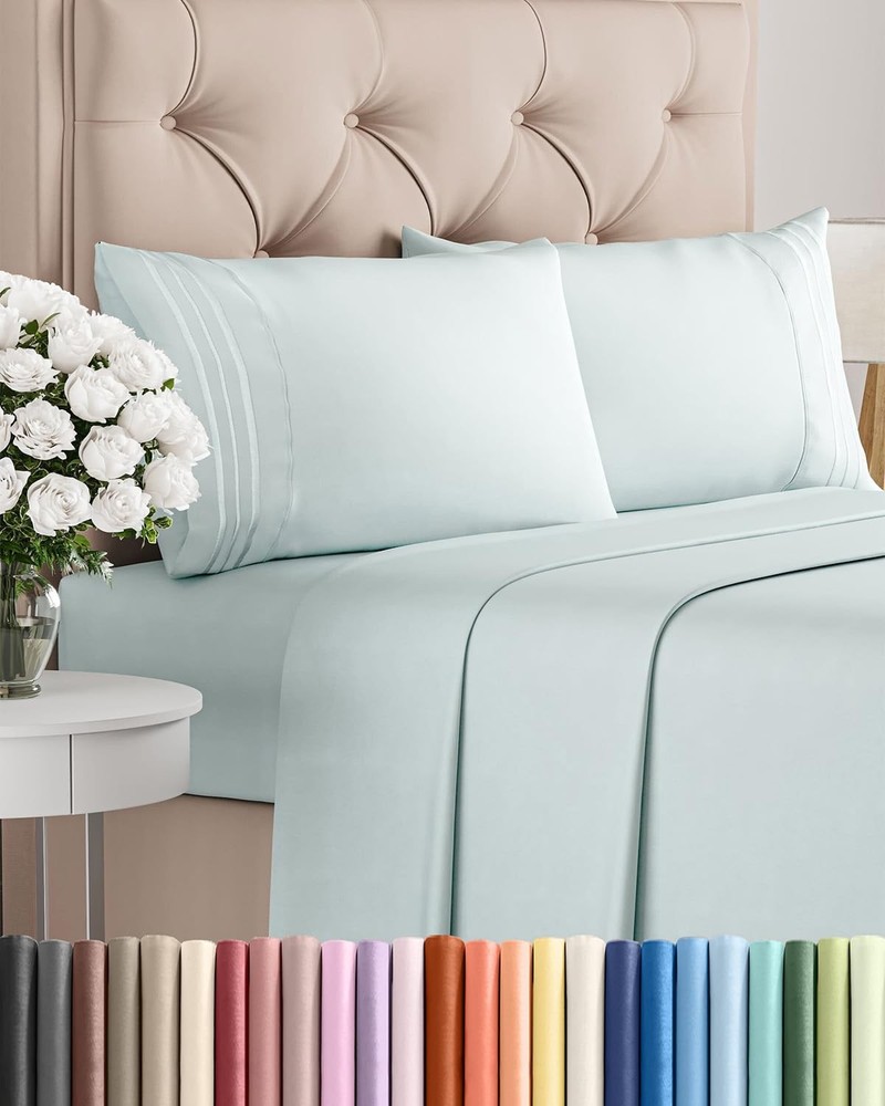 King Size 4 Piece Sheet Set - Comfy Breathable  Cooling Bed Sheets Set - Hote...