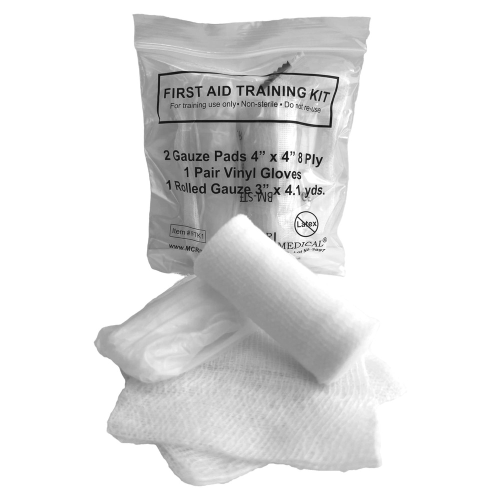MCR Box of 100 First Aid Training Kits, Basic