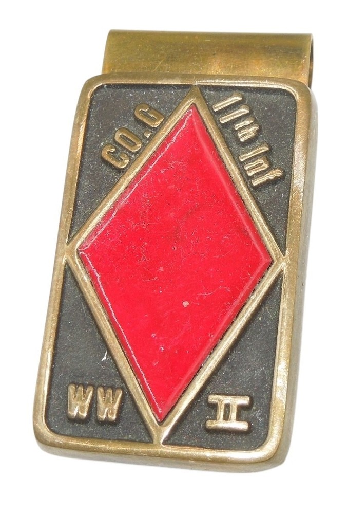 Original WWII Co. G. 11th Infantry 5th Division US Army Money Clip C13
