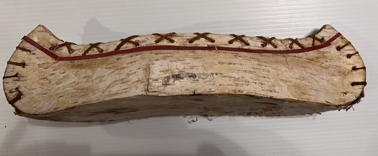 Handmade Birchbark Native American Canoe