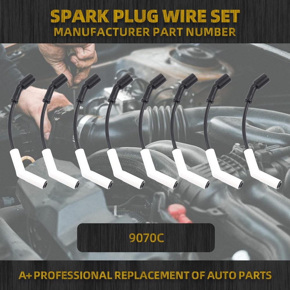 Dasbecan 9070C Spark Plug Wire Extreme 9000 Ceramic Boot Compatible with GM...