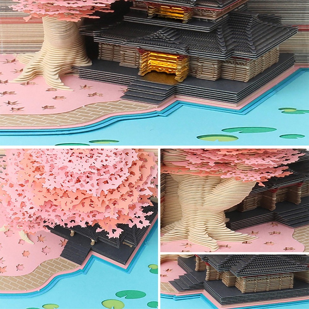 3D Memo Pad 260 Sheets Paper Carving Sticky Notes Convenience Post Notes yellow