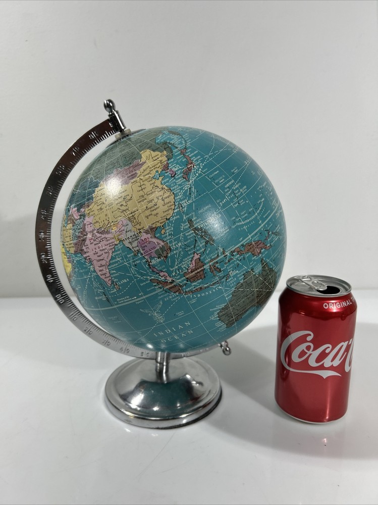 Decorative Globe Desk Spinning Silver