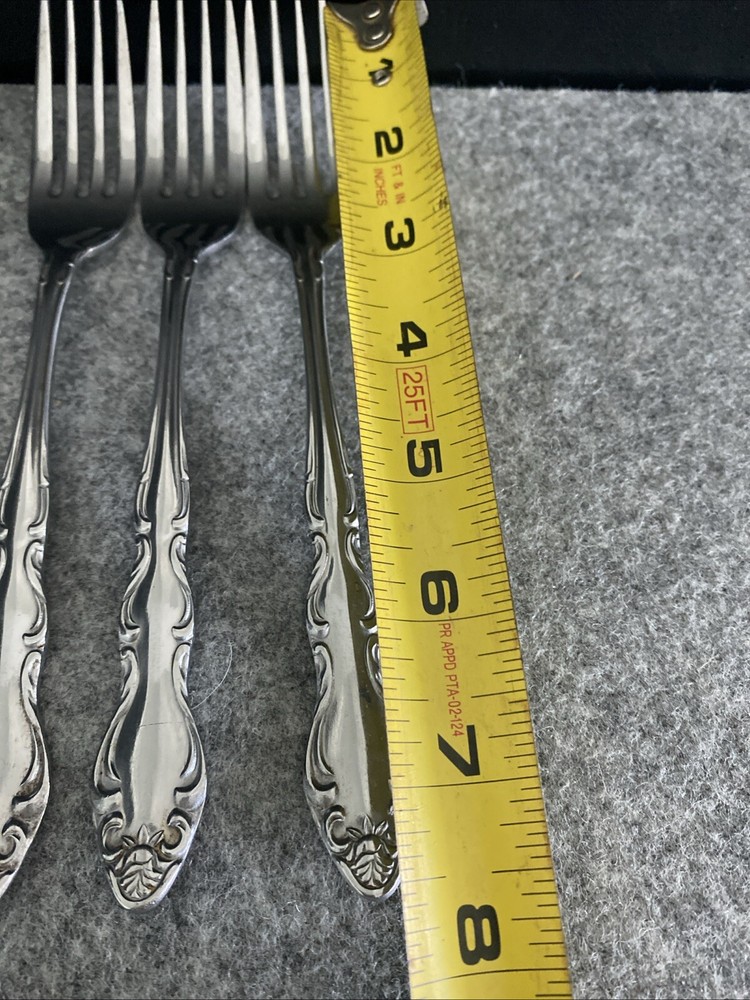 3 TOWLE/SUPREME CUTLERY STAINLESS FLATWARE, "PIERRE" PATTERN DINNER FORKS