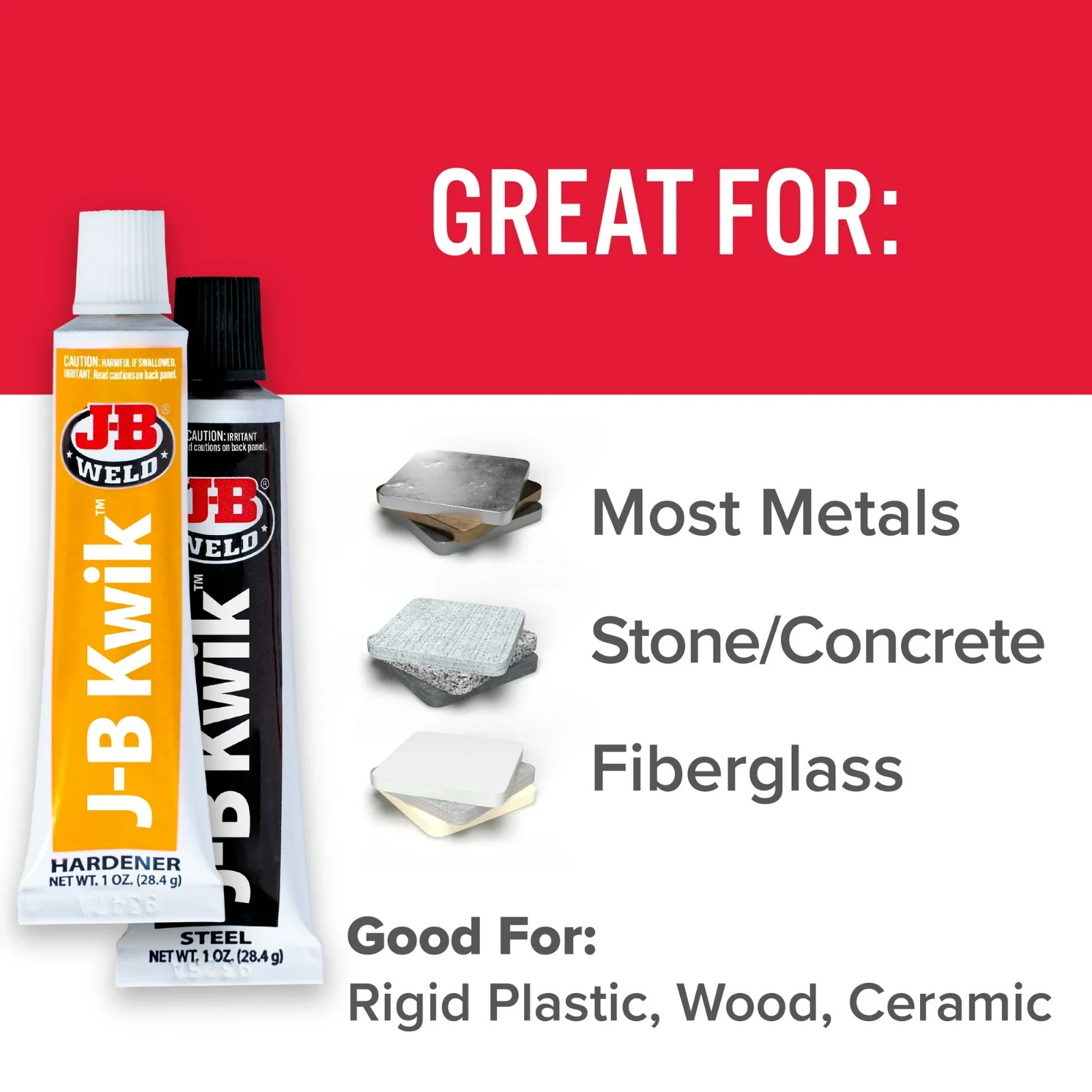 J-B Weld 8276 KwikWeld Quick Setting Steel Reinforced Epoxy - Dark Grey 2 oz