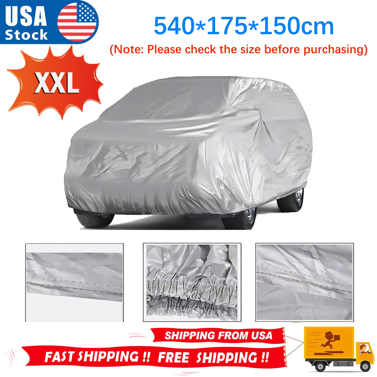 XXL Waterproof Full Car SUV Cover Protection Outdoor UV Snow Dust Rain Resistant