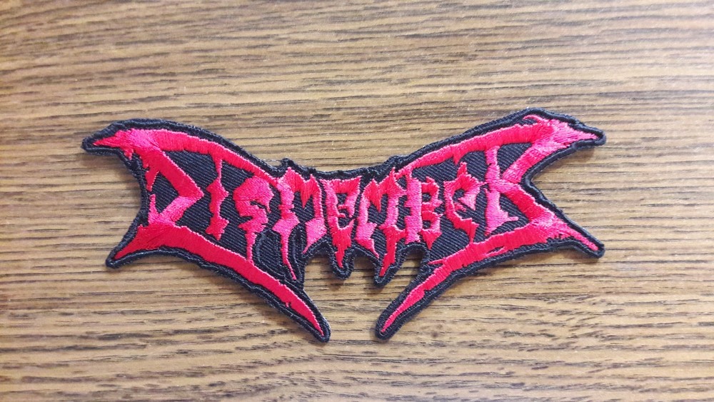 DISMEMBER,IRON ON RED EMBROIDERED PATCH
