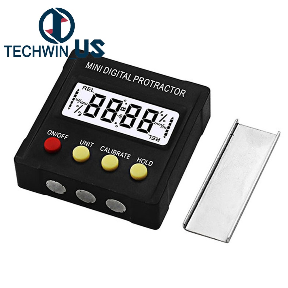 360 Degree Digital Inclinometer Protractor Electronic Level Box Magnetic Base