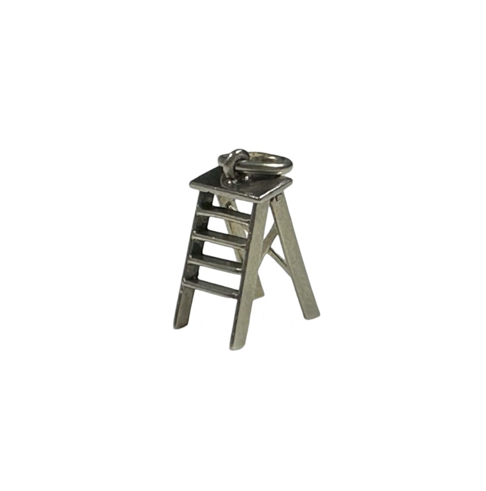 White Metal Moveable Adjustable Ladder Charm
