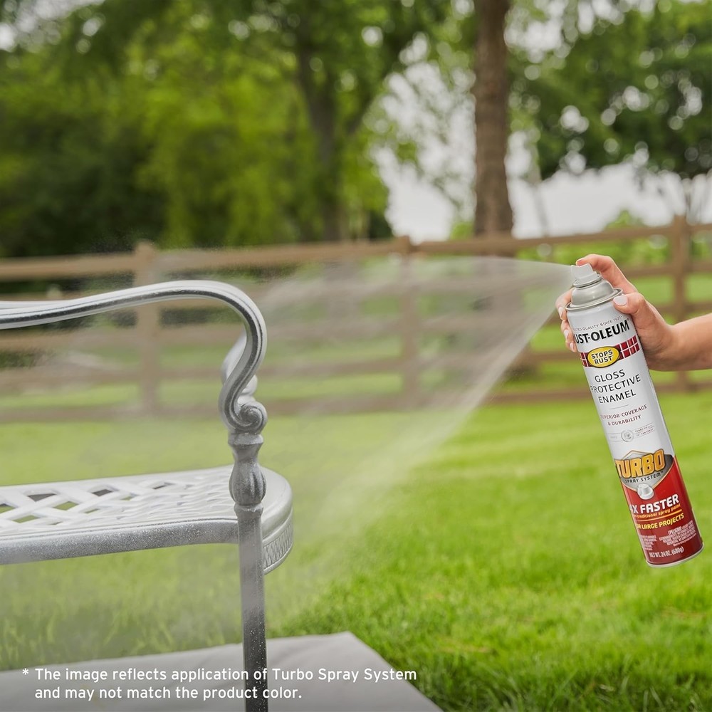 Rust-Oleum 376298-6PK Stops Rust Turbo Spray System Spray Paint, 24 oz, Flat Bla