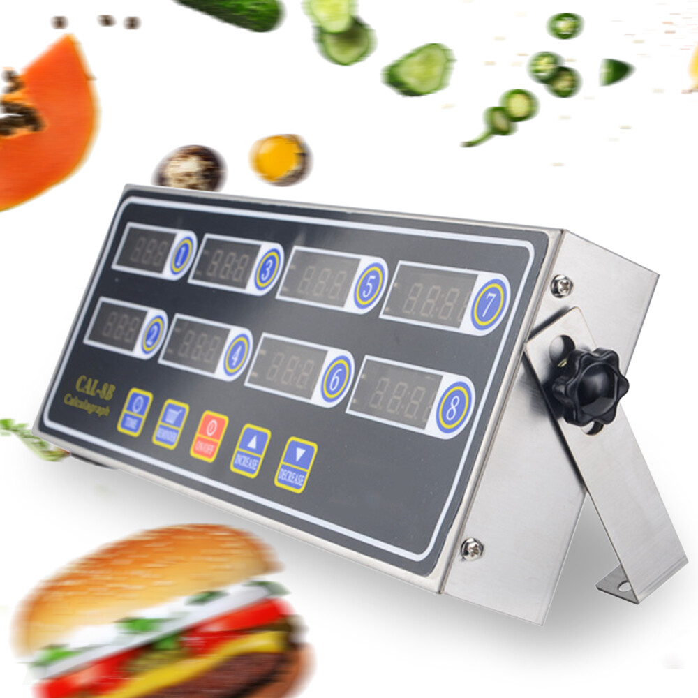 US Digital Commercial Countdown 8 Channel Timer Kitchen Calculagraph Loud Alarm