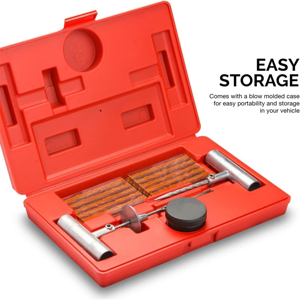 26PCS Heavy Duty Tire Plug Kit Portable Puncture Fix Set with Case