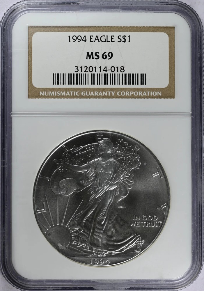 1994 Bullion Silver Eagles NGC MS-69