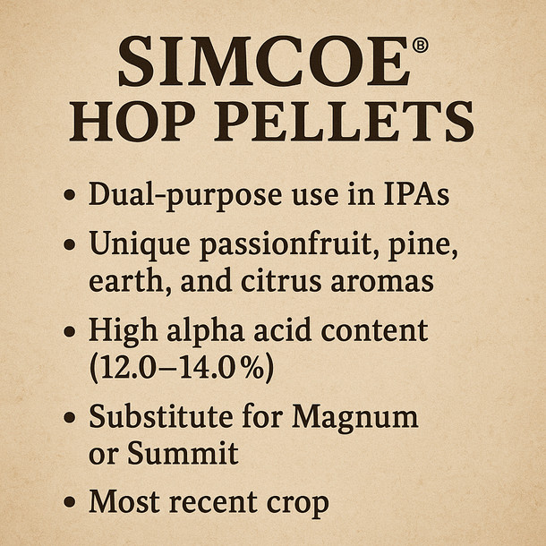 YCH Hops Simcoe Hop Pellets 1 lb