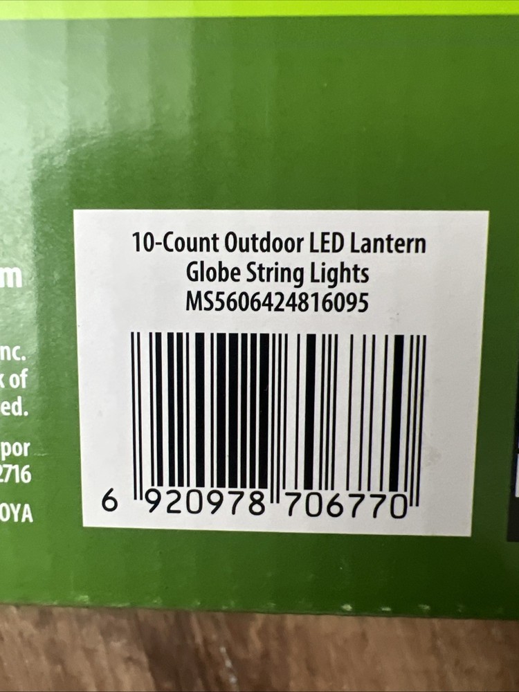 Mainstays 10 Count Outdoor LED Lantern Globe String Lights Blue