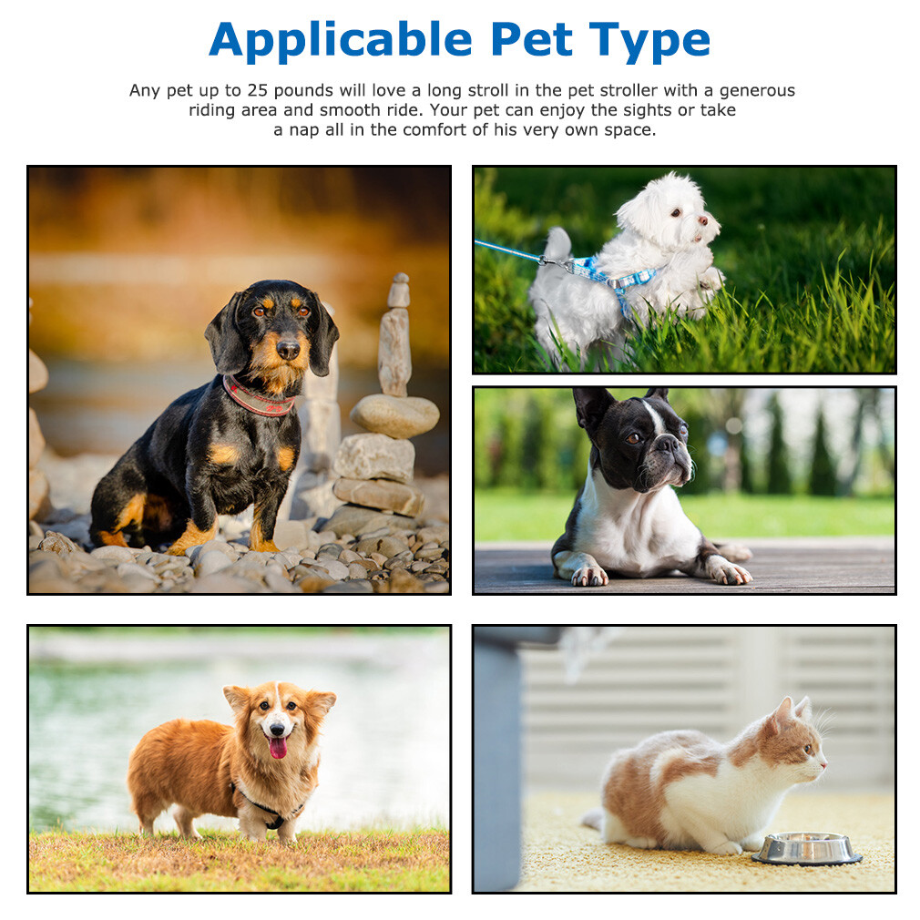 Dog Stroller Cat Stroller Pet Carriers Bag Jogger Stroller for Small Medium Dogs