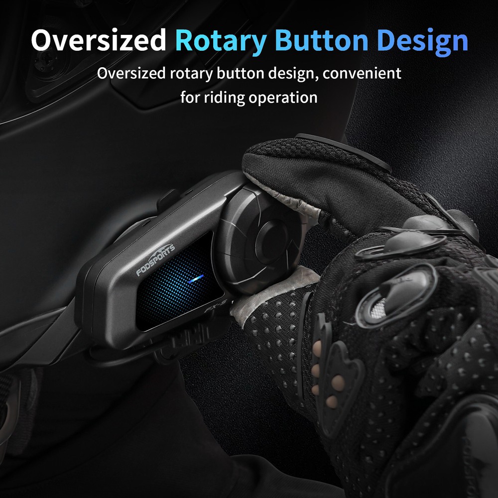 2x FX-S Motorcycle Helmet Bluetooth Headset Intercom 2-way 1000m Communication