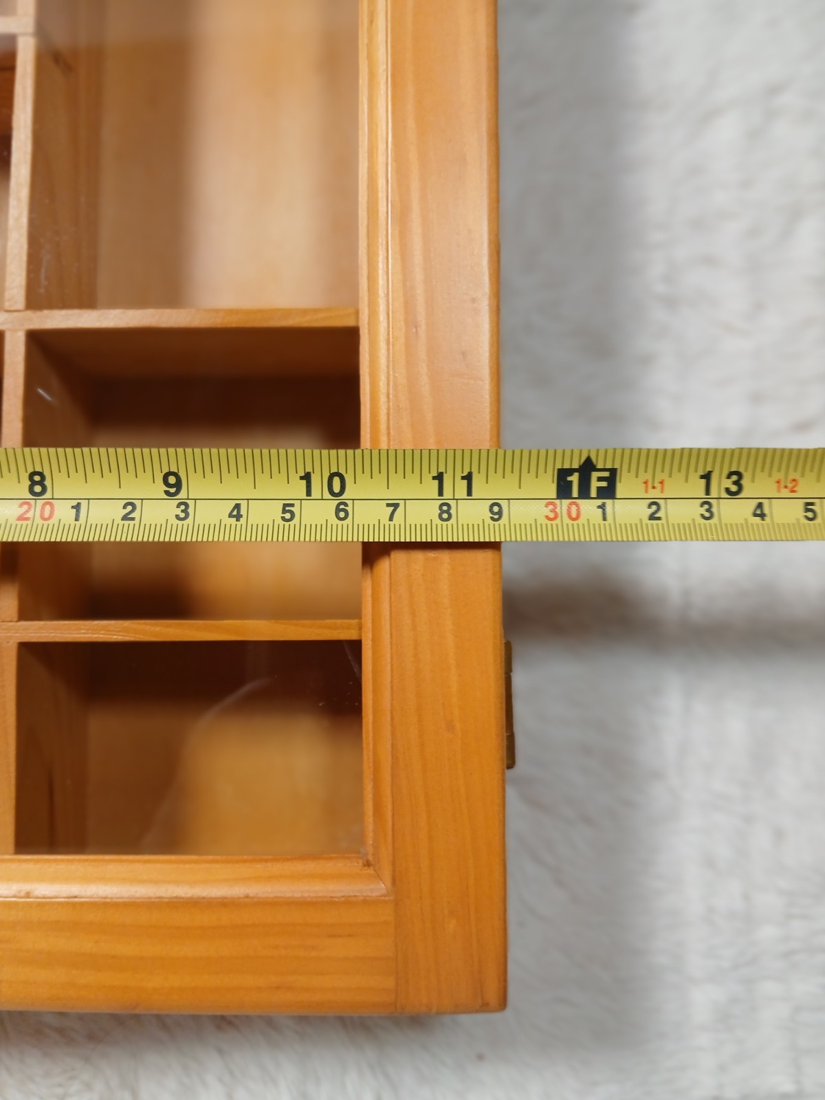 Vintage wood shadow box wall cabinet 22 Compartments Light Wood 16×11