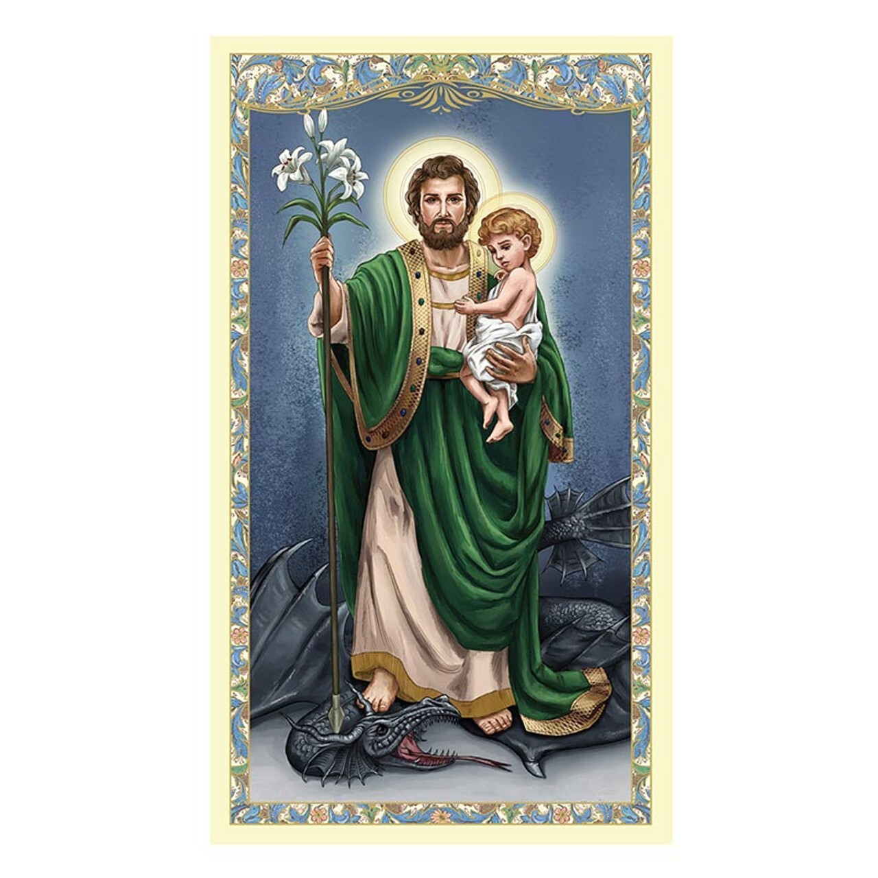 (2 copies) Prayer to Saint Joseph Terror of Demons Holy Prayer Card Catholic