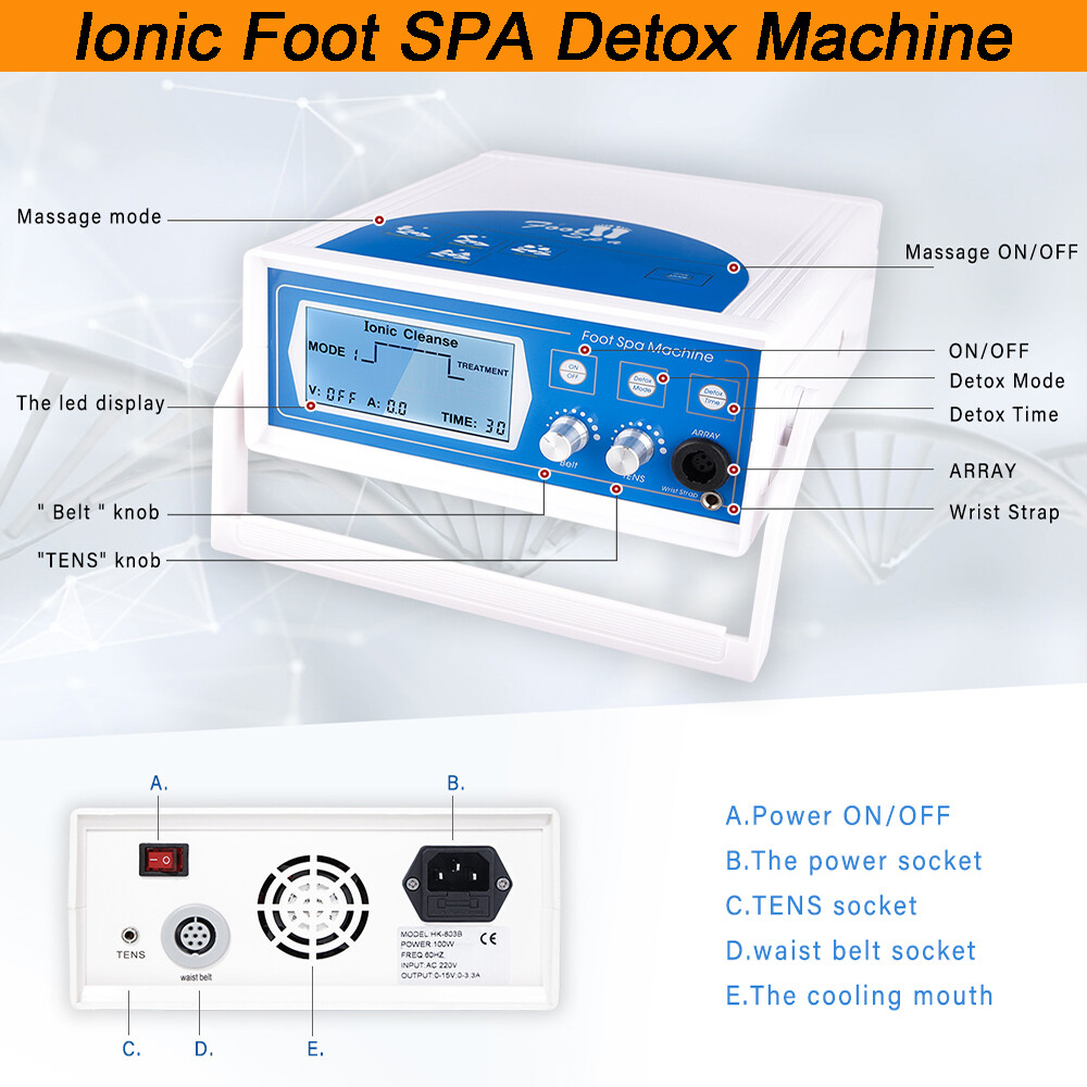 Ionic Detox Foot Spa Bath Machine Ion Cleanse for Home Use Massager Relief Pain