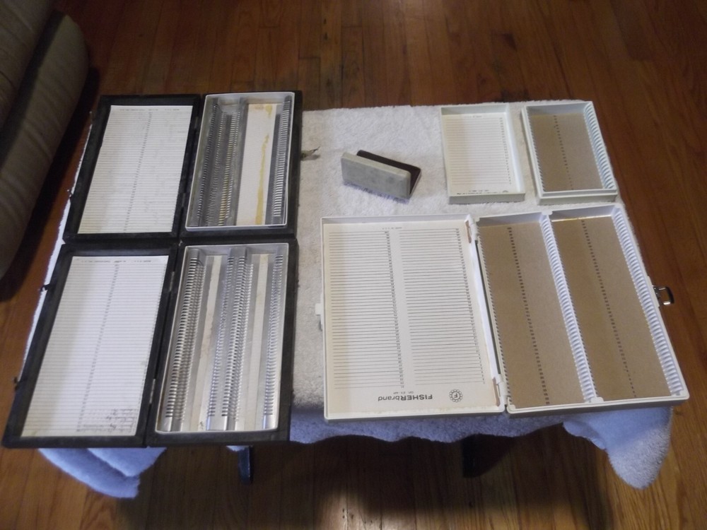 5 Microscope Slide Storage Cases Lot