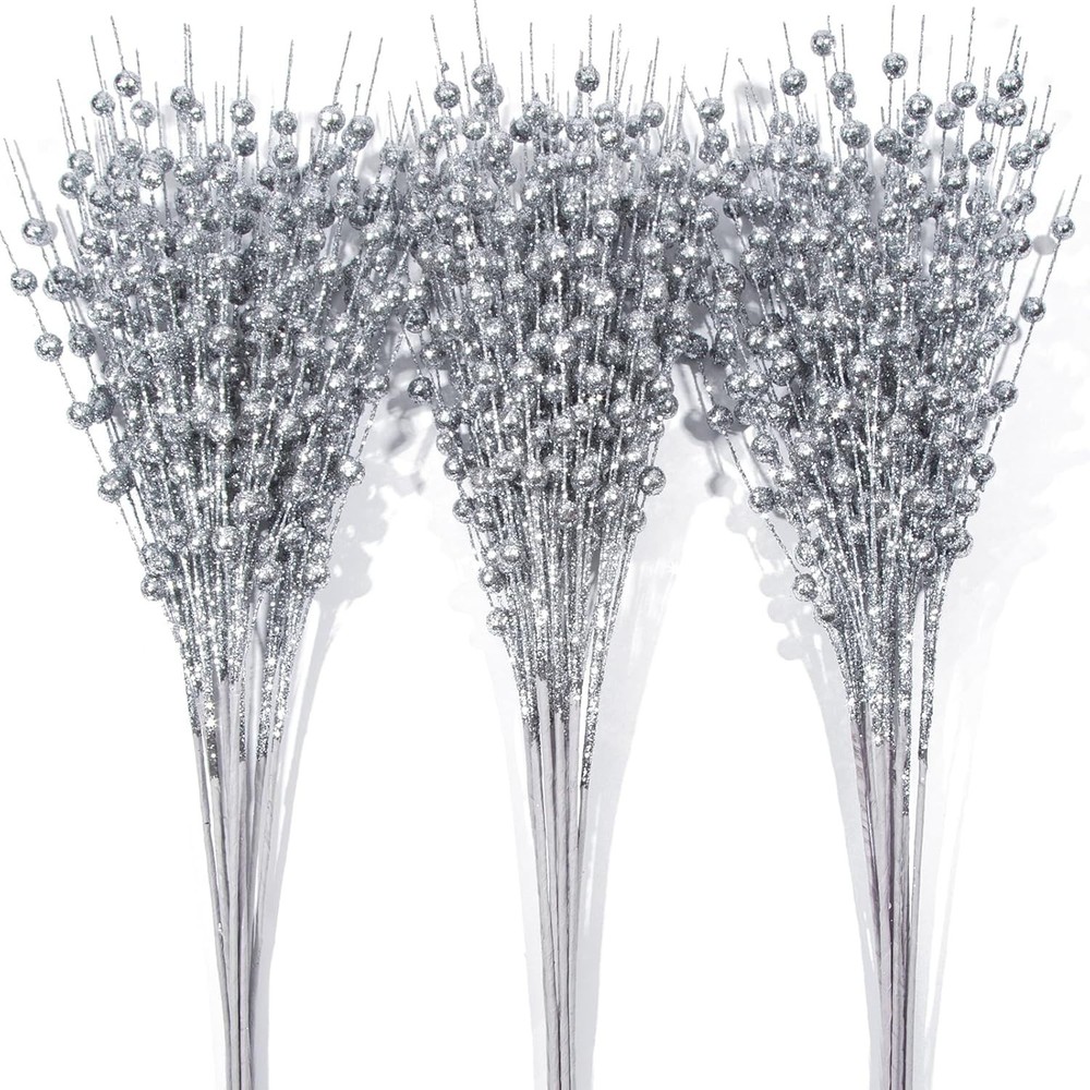 24-Pack Champagne Christmas Tree Ornaments, Christmas Tree Picks, Artificial ...