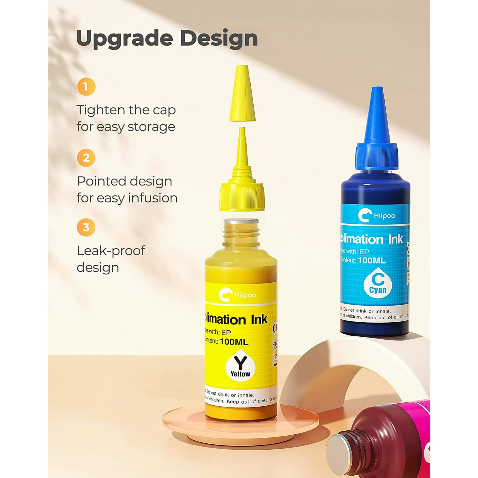 4 Pack Sublimation Ink Refilled for ET2400 ET2720 ET2760 ET-2803 XP4100 ET-2803