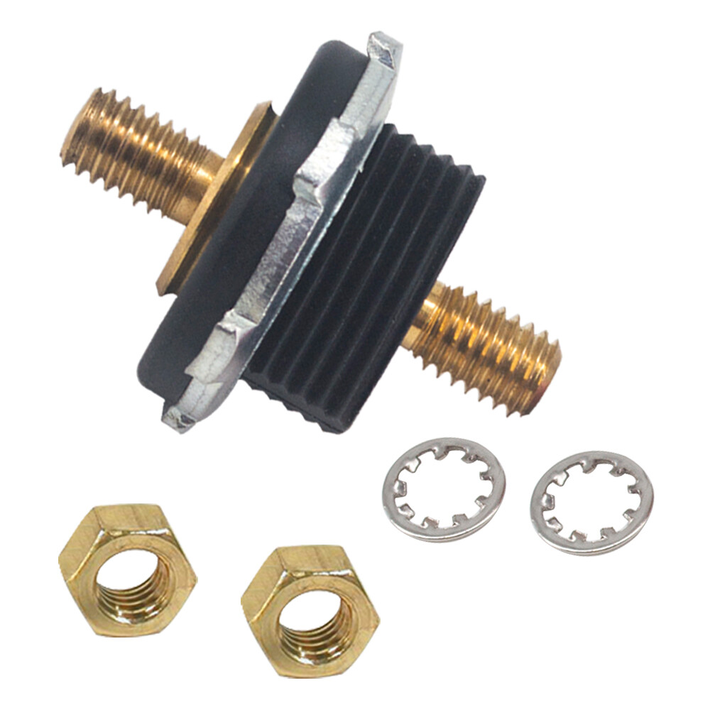 Thru Panel Battery Cable Bulkhead Connector Negative Black 3/8'' Terminal Post