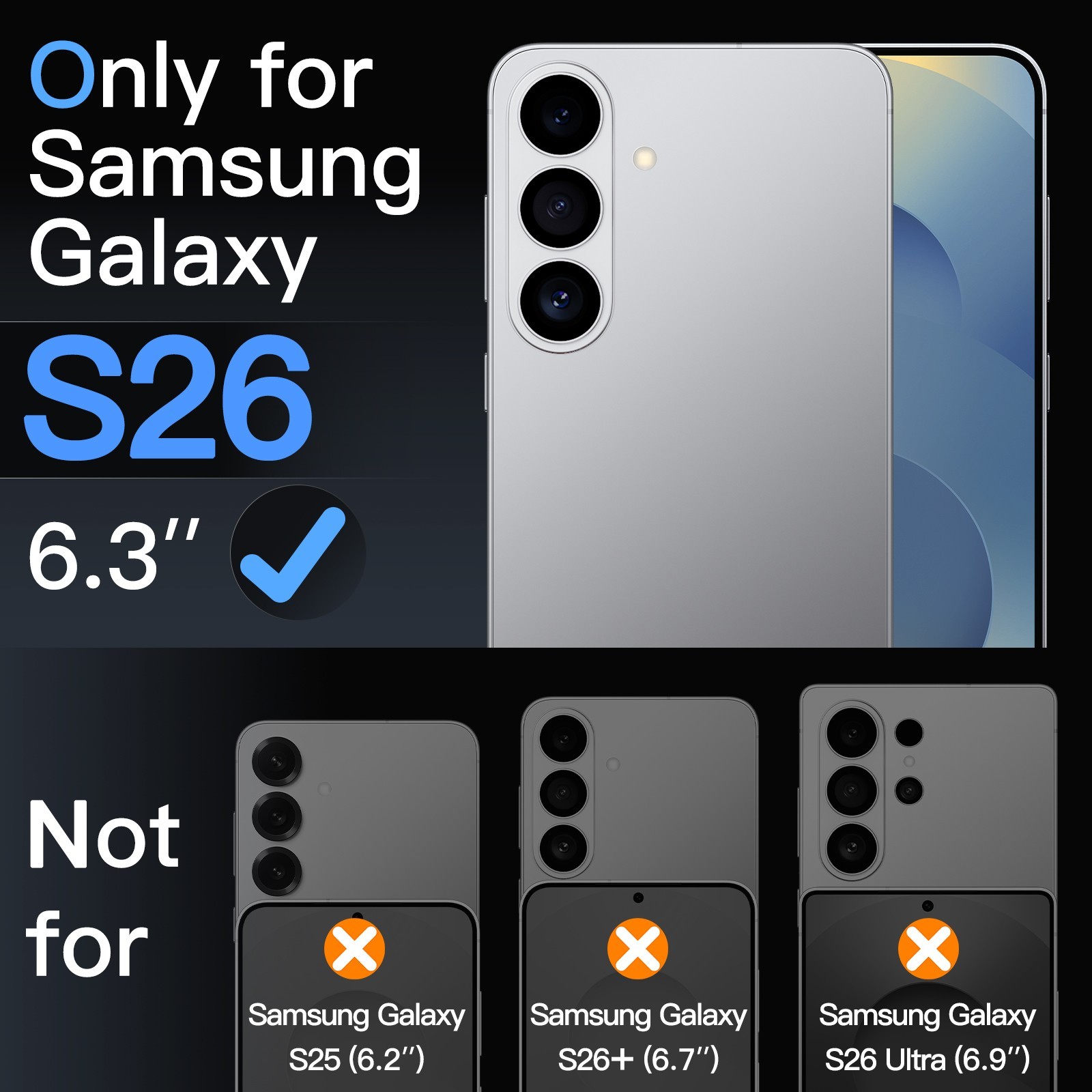 JETech Screen Protector for Samsung Galaxy S26/S26 Ultra, 2-Pack