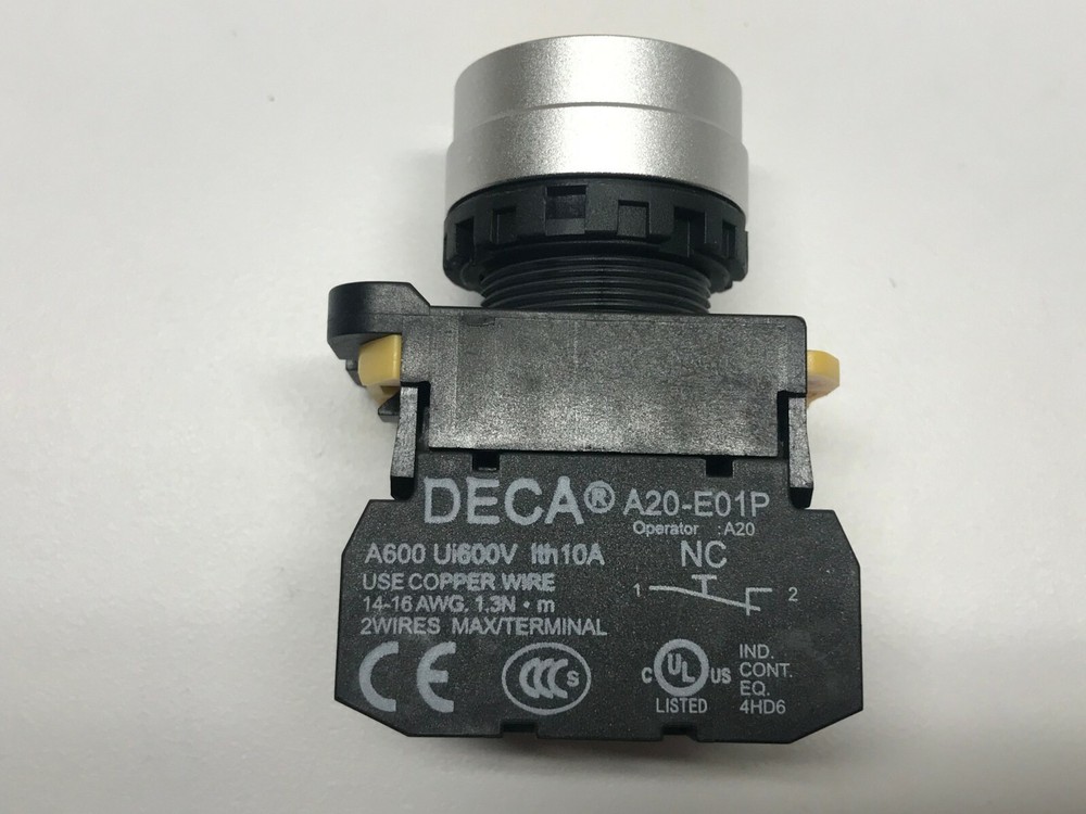 DECA A204L 22mm LED CNC MACHINE FEED HOLD MOMENTARY PUSH BUTTON