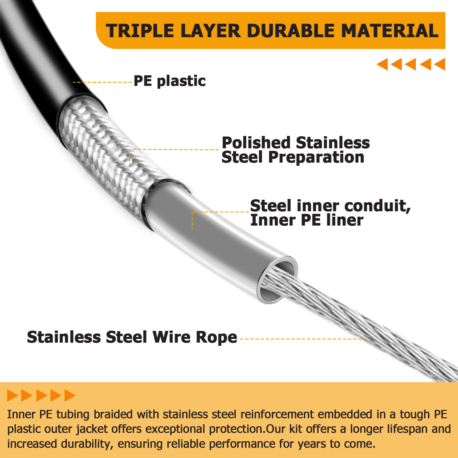 70 11/16" Extended Length Braided Clutch Cable for Harley Dyna Softail 1987-2006