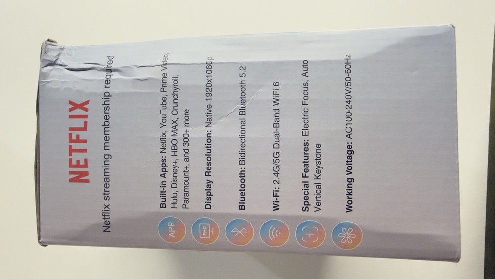 1pcs DBPOWER E2 Smart Projector Powered By WhaleOS & Licensed By Netflix. 2avail